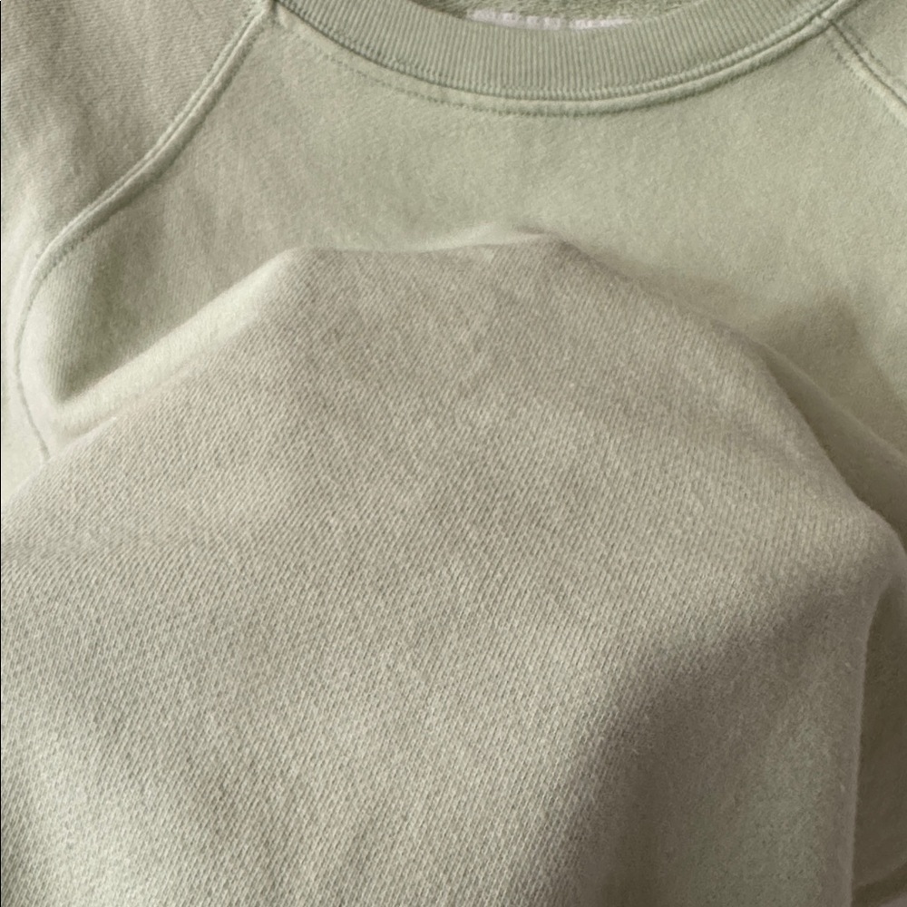 Seeker Dorian Sweatshirt Green Raglan Short Sleeve Anthropologie Small - Picture 9 of 9